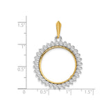 22 mm 14k Multi-Tone Gold coin bezel for UK £1 Sovereign — size reference (ruler)