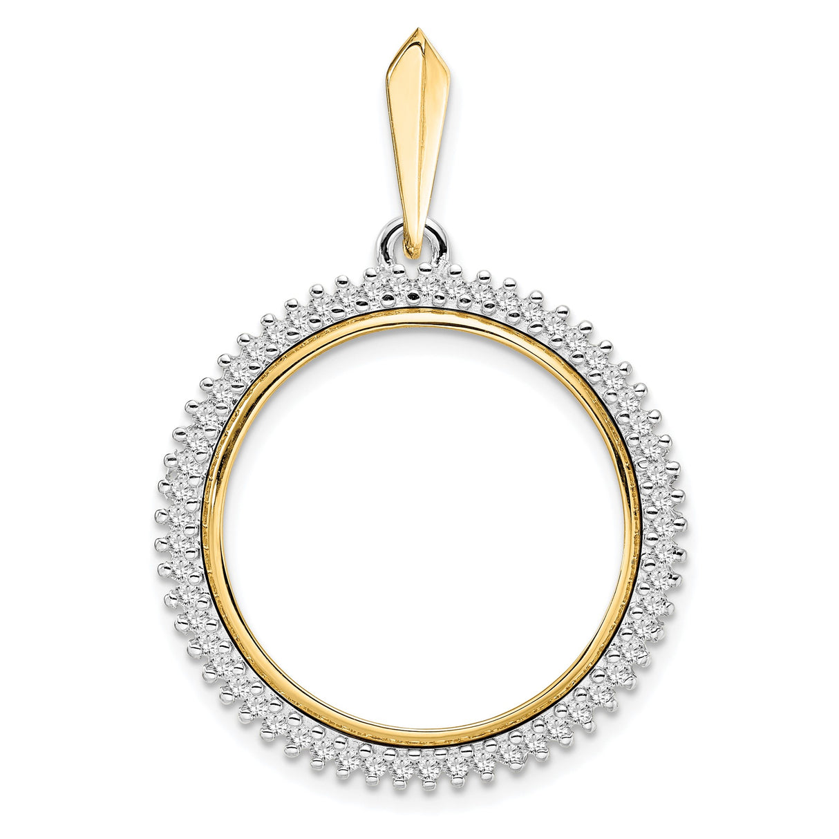 22 mm 14k Multi-Tone Gold coin bezel for UK £1 Sovereign