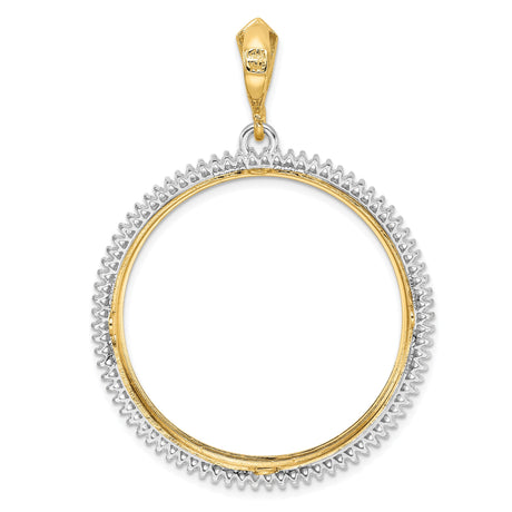 33 mm 14k Multi-Tone Gold coin bezel pendant for US $50 American Buffalo — additional image