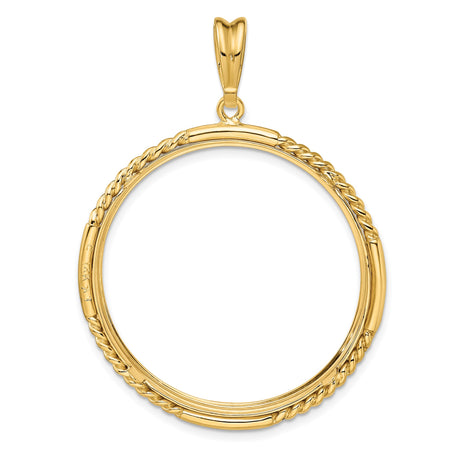 33 mm 14k Yellow Gold coin bezel pendant for US $50 American Buffalo — additional image