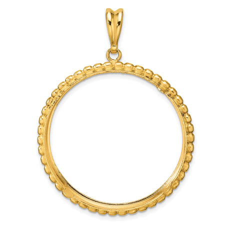 33 mm 14k Yellow Gold coin bezel pendant for US $50 American Buffalo — additional image