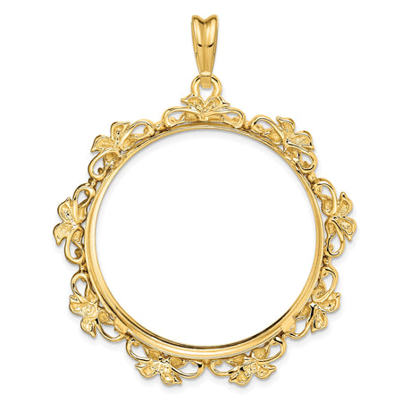33 mm 14k Yellow Gold coin bezel pendant for US $50 American Buffalo — additional image