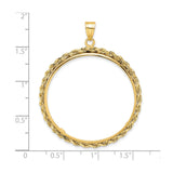 33 mm 14k Yellow Gold coin bezel pendant for US $50 American Buffalo — size reference (ruler)
