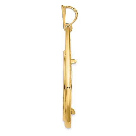 33 mm 14k Yellow Gold coin bezel pendant for US $50 American Buffalo — alternate view