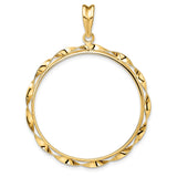 33 mm 14k Yellow Gold coin bezel pendant for US $50 American Buffalo
