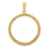 33 mm 14k Yellow Gold coin bezel pendant for US $50 American Buffalo — additional image
