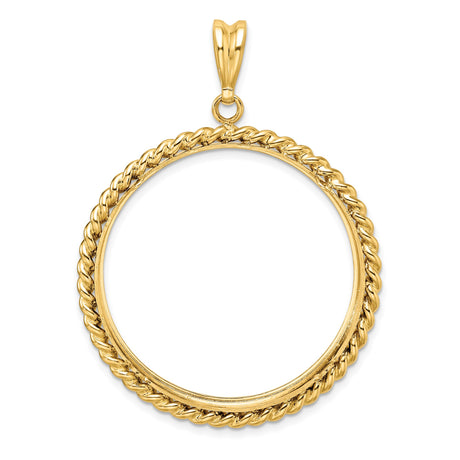 33 mm 14k Yellow Gold coin bezel pendant for US $50 American Buffalo — additional image