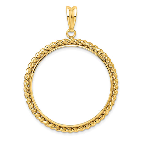 33 mm 14k Yellow Gold coin bezel pendant for US $50 American Buffalo
