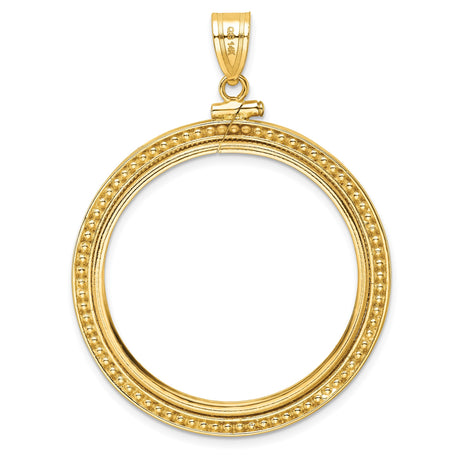 33 mm 14k Yellow Gold coin bezel pendant for US $50 American Buffalo — additional image