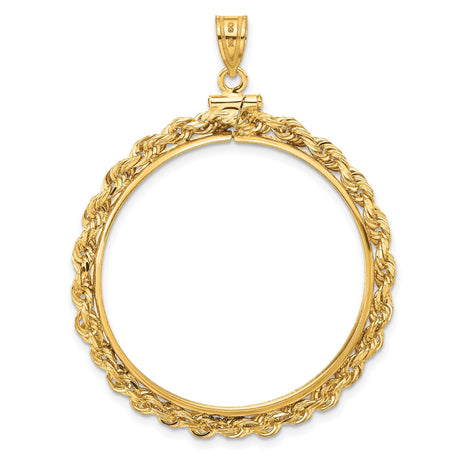 33 mm 14k Yellow Gold coin bezel pendant for US $50 American Buffalo — additional image