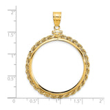33 mm 14k Yellow Gold coin bezel pendant for US $50 American Buffalo — size reference (ruler)