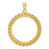 33 mm 10k Yellow Gold coin bezel pendant for US $50 American Buffalo