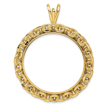 33 mm 14k Yellow Gold coin bezel pendant for US $50 American Eagle