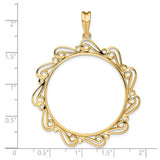 33 mm 14k Yellow Gold coin bezel pendant for US $50 American Eagle — size reference (ruler)