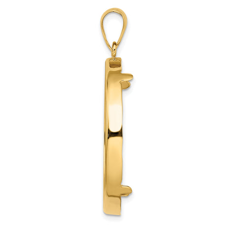 33 mm 14k Yellow Gold coin bezel pendant for US $50 American Eagle — alternate view
