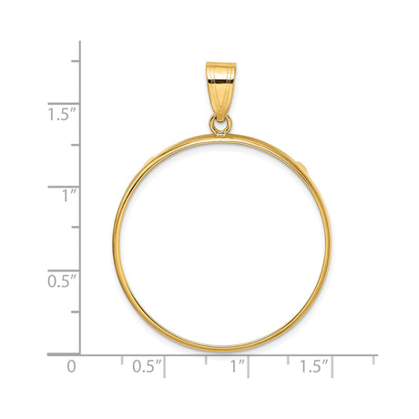 33 mm 14k Yellow Gold coin bezel pendant for US $50 American Eagle — size reference (ruler)