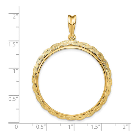33 mm 14k Yellow Gold coin bezel pendant for US $50 American Eagle — size reference (ruler)