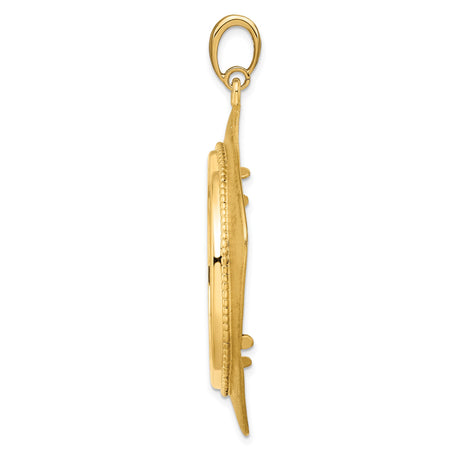 33 mm 14k Yellow Gold coin bezel pendant for US $50 American Eagle — alternate view