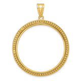 32 mm 14k Yellow Gold coin bezel pendant for US Grant Wood