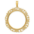 32 mm 14k Yellow Gold coin bezel pendant for US Grant Wood