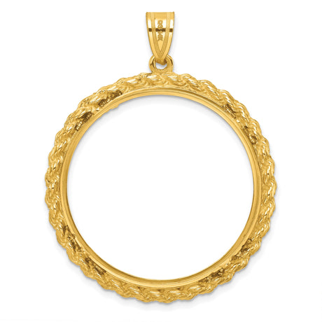 32 mm 14k Yellow Gold coin bezel pendant for US Grant Wood — additional image