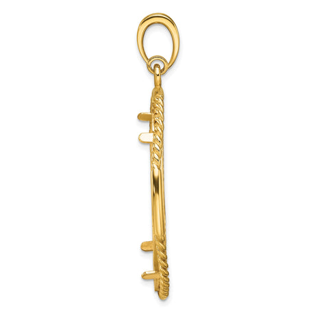 32 mm 14k Yellow Gold coin bezel pendant for US Grant Wood — alternate view