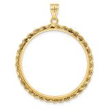 32 mm 14k Yellow Gold coin bezel pendant for US Grant Wood — additional image