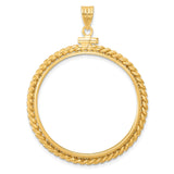 32 mm 14k Yellow Gold coin bezel pendant for US Grant Wood — additional image