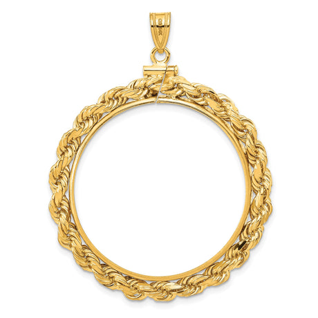 32 mm 14k Yellow Gold coin bezel pendant for US Grant Wood — additional image