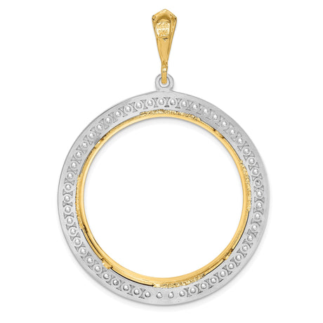 32 mm 14k Multi-Tone Gold coin bezel pendant for US Helen Hayes — additional image