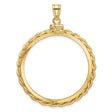 32 mm 14k Yellow Gold coin bezel pendant for US Helen Hayes