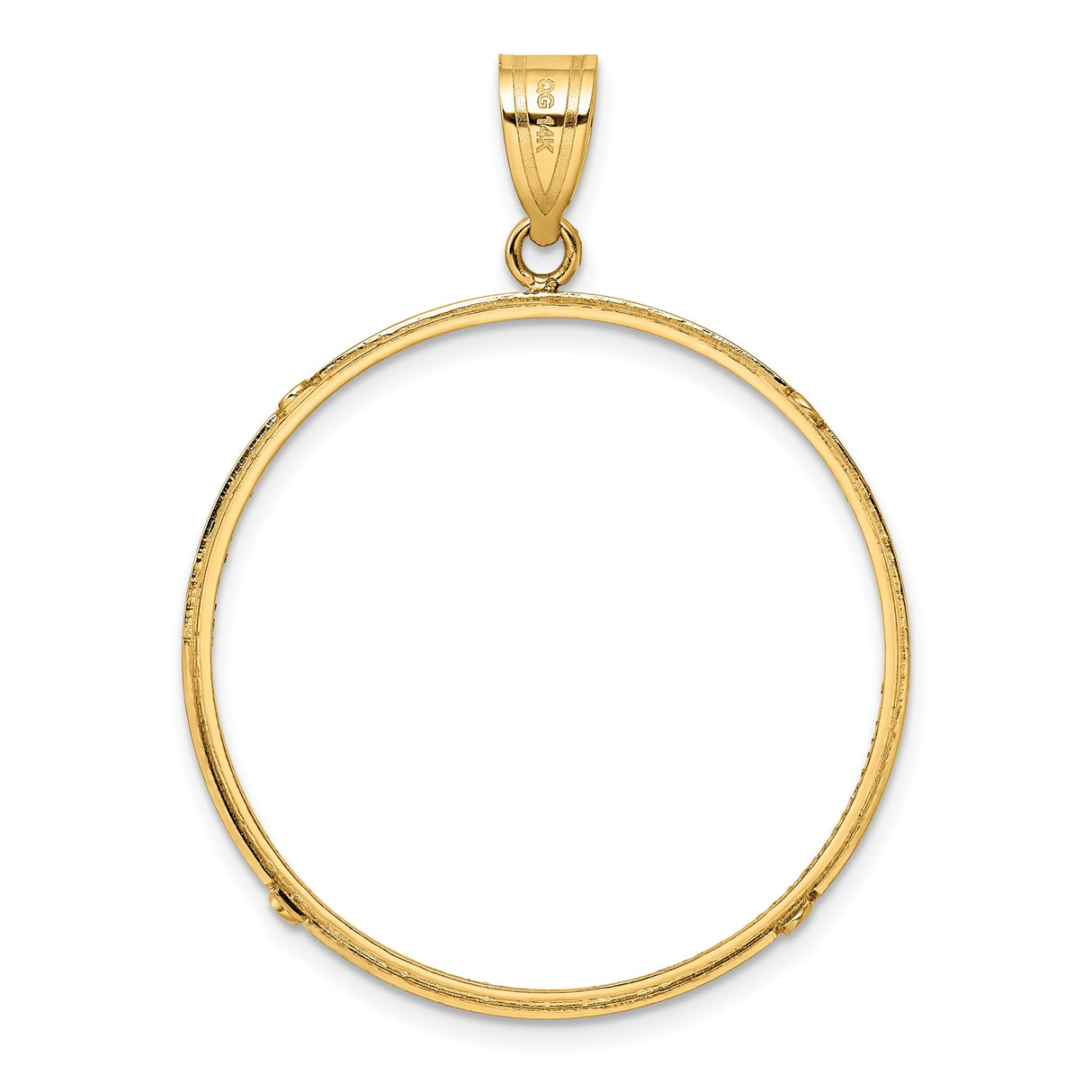 32 mm 14k Yellow Gold coin bezel pendant for US Helen Hayes — additional image