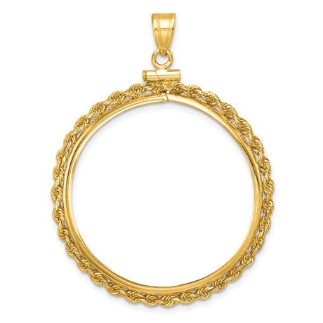 32 mm 14k Yellow Gold coin bezel pendant for US Helen Hayes