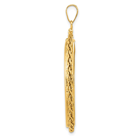32 mm 14k Yellow Gold coin bezel pendant for US Helen Hayes — alternate view
