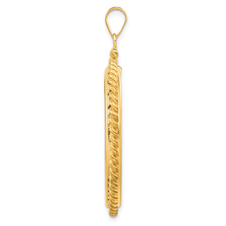 32 mm 14k Yellow Gold coin bezel pendant for US Louis Armstrong — alternate view