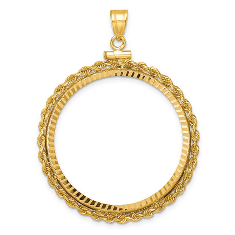 32 mm 10k Yellow Gold coin bezel pendant for US Louis Armstrong