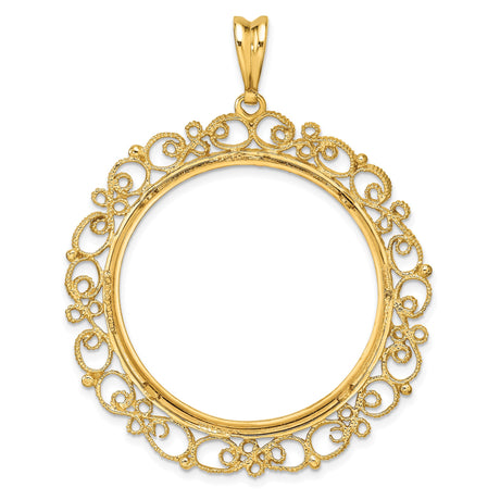 32 mm 14k Yellow Gold coin bezel pendant for US Mark Twain — additional image