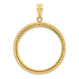 32 mm 14k Yellow Gold coin bezel pendant for US Mark Twain