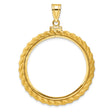 32 mm 14k Yellow Gold coin bezel pendant for US Mark Twain