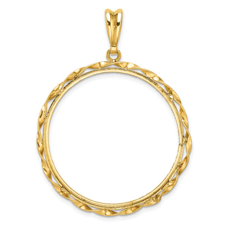 32 mm 14k Yellow Gold coin bezel pendant for US Robert Frost — additional image