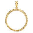 32 mm 14k Yellow Gold coin bezel pendant for US Robert Frost