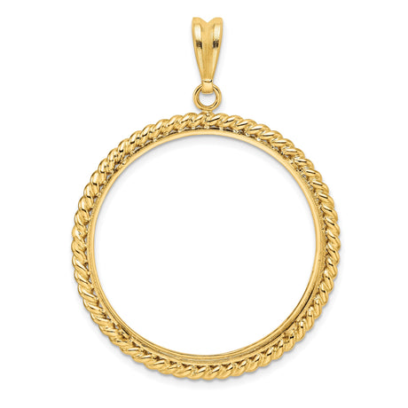 32 mm 14k Yellow Gold coin bezel pendant for US Robert Frost — additional image