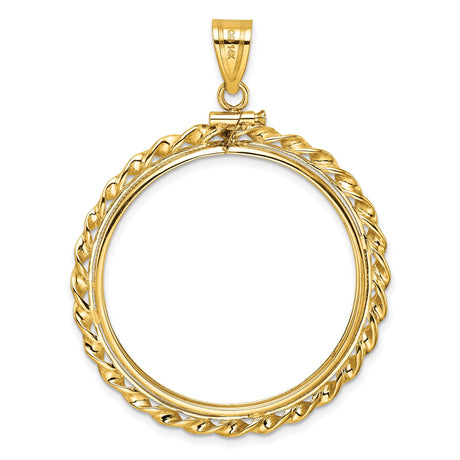 32 mm 14k Yellow Gold coin bezel pendant for US Robert Frost — additional image