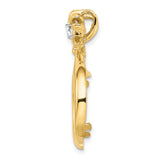 17 mm 14k Multi-Tone Gold coin bezel pendant for US $100 American Eagle Platinum — alternate view