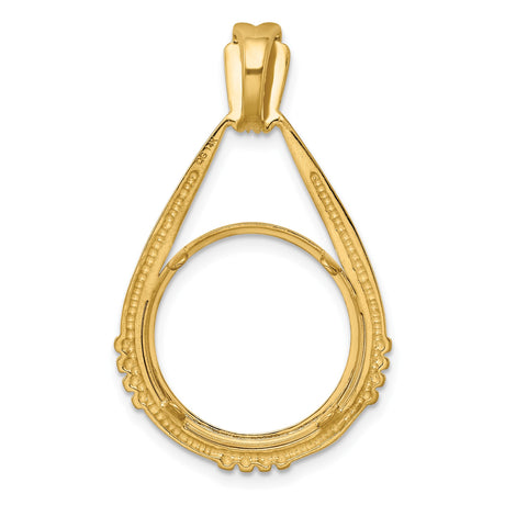 17 mm 14k Yellow Gold coin bezel pendant for US $100 American Eagle Platinum — additional image