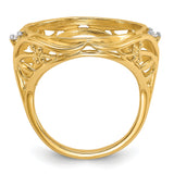 17 mm 14k Yellow Gold coin bezel ring for US $100 American Eagle Platinum — alternate view