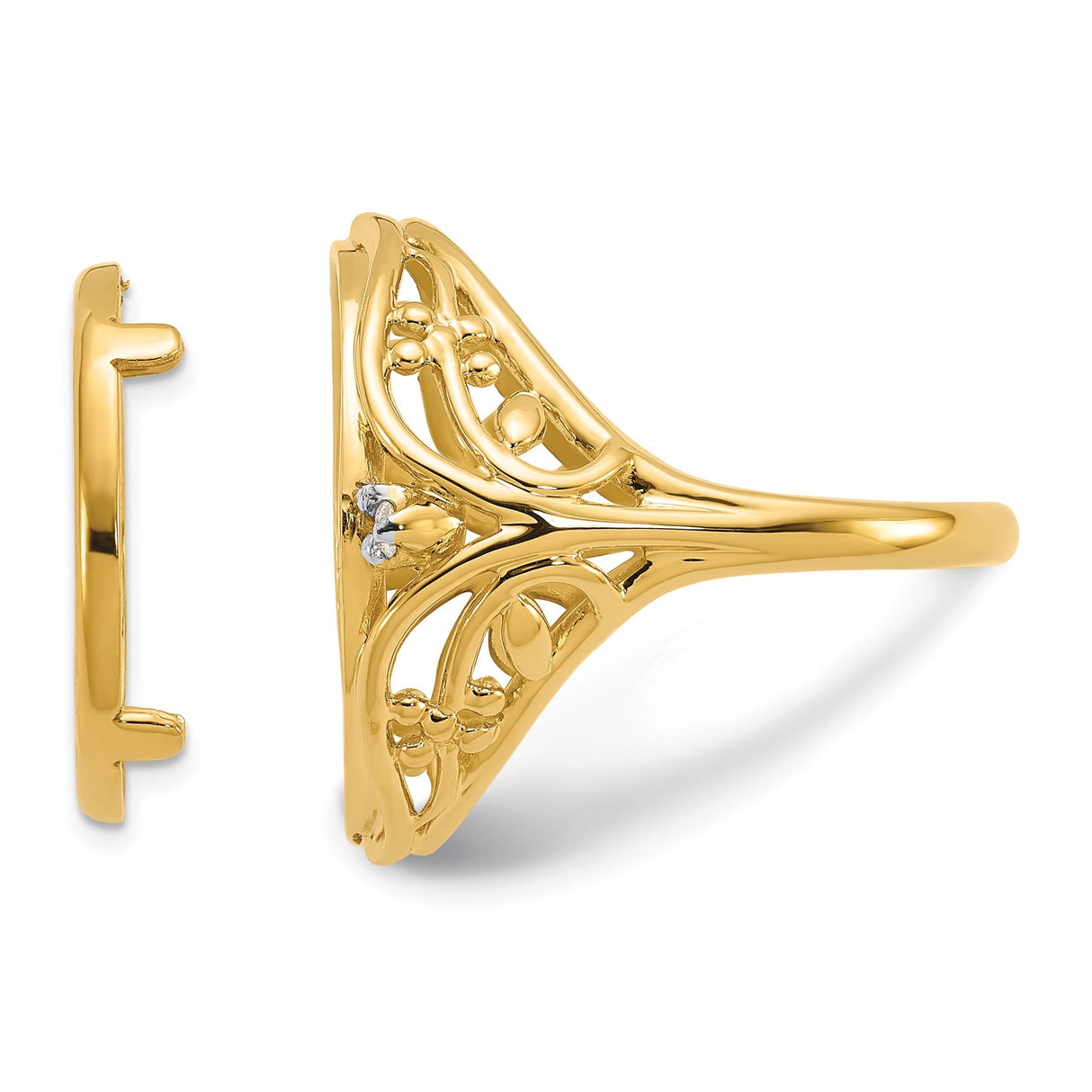 17 mm 14k Yellow Gold coin bezel ring for US $100 American Eagle Platinum — additional image