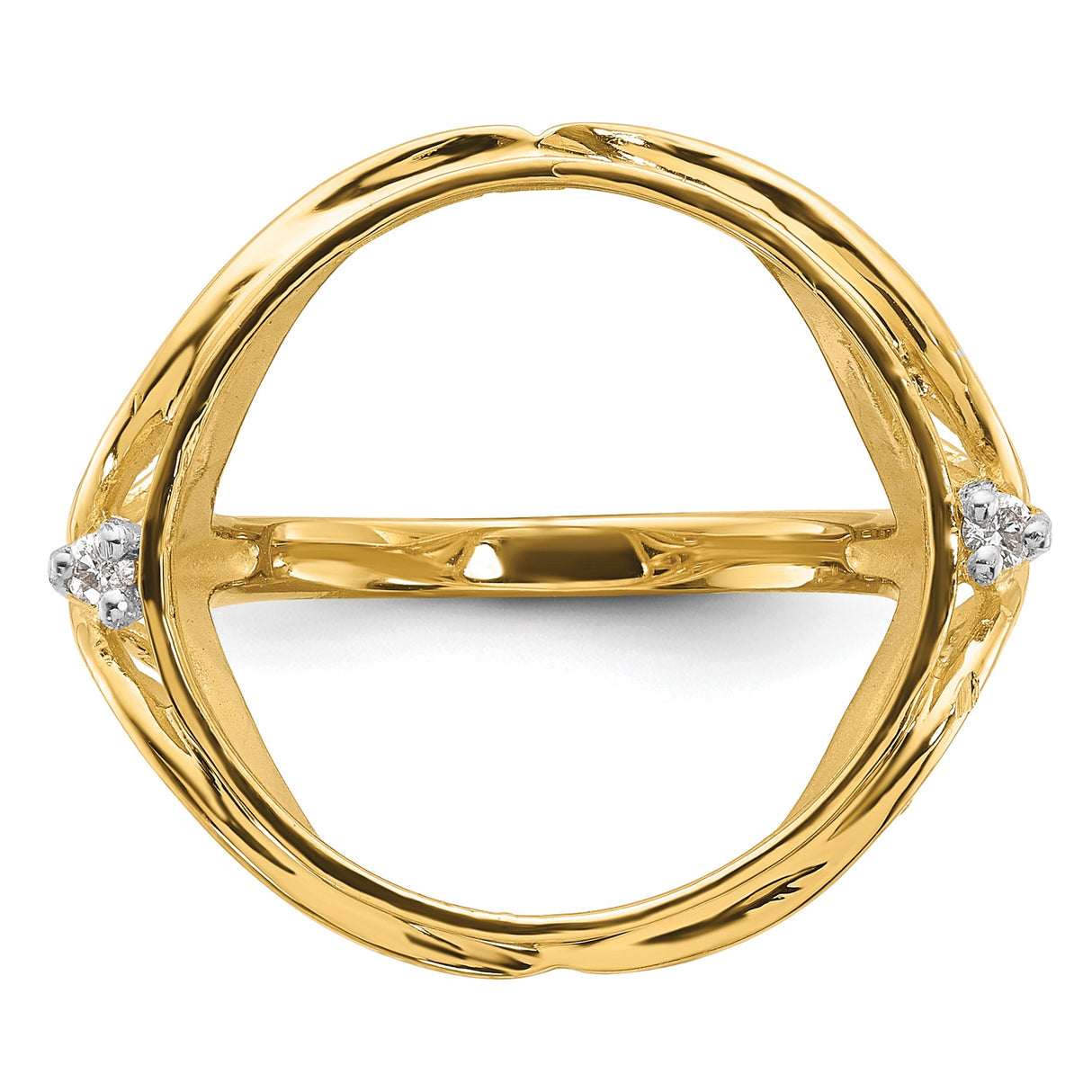 17 mm 14k Yellow Gold coin bezel ring for US $100 American Eagle Platinum — additional image