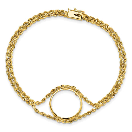 17 mm 14k Yellow Gold coin bezel bracelet for US $5 American Buffalo — additional image