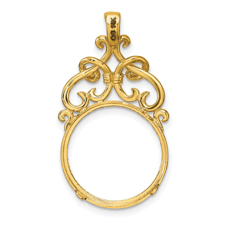 17 mm 14k Yellow Gold coin bezel pendant for US $5 American Buffalo — additional image